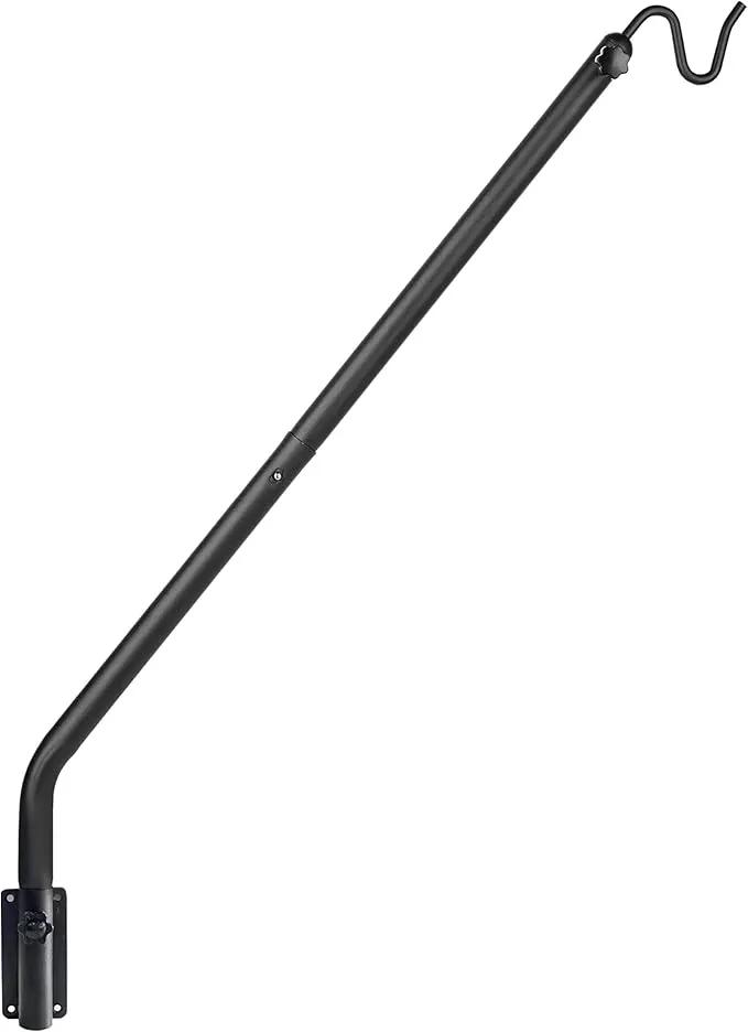 Kingsyard Heavy Duty Wall Mounted Deck Hook, 27"-39" Adjustable Metal Plant Wall Hanger for Hanging Bird Feeders, Planters, Lanterns, Wind Chimes, Wall Mounted by GreenHaven Gardens
