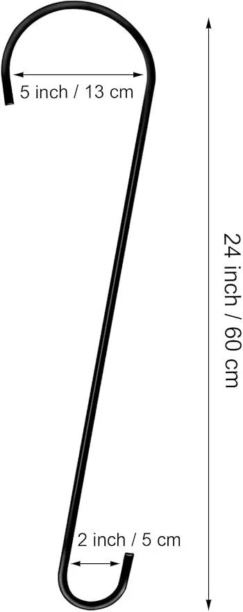 Dreecy 4 Pack 24 Inch Extra Large Tree Branch S Hook,Hooks Stakes Bird Feeder Hook for Tree, Metal Garden Tree Hooks for Hanging Bird Feeders, Baskets,Plants, Lanterns and Ornaments (Black) by GreenHaven Gardens