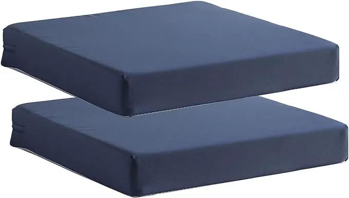 Patio Chair Cushions Non Slip Bottom Chair Pad with TiesSet of 2 Waterproof Square Outdoor Seat Cushion Replacement for Garden Swing Furniture 18x18 Inch, Navy Blue by GreenHaven Gardens