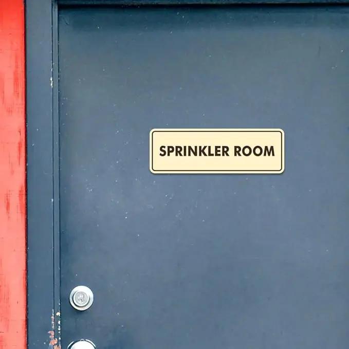 Signs ByLITA Standard Sprinkler Room Sign (White/Red) - Medium 2 Pack by GreenHaven Gardens