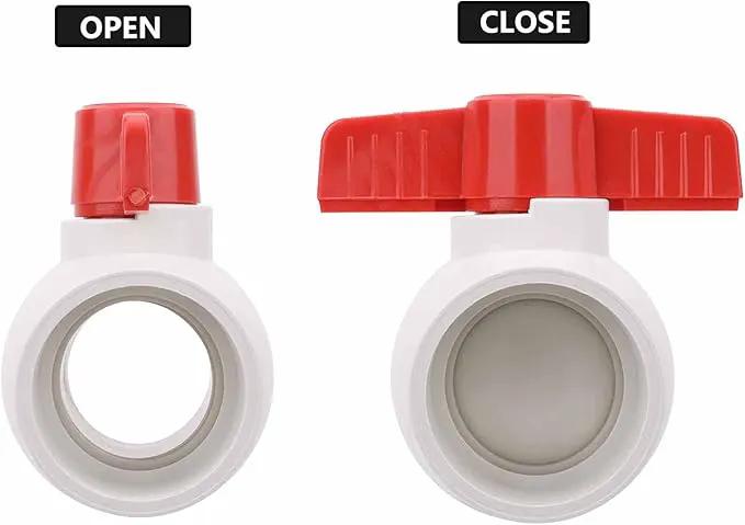 2" PVC Ball Valve Water Pipe Shut-off Valve Socket with Red T-Handle for Cold Water Supply lines, Irrigation Pipe fitting System(Socket x Socket), Schedule 40 by GreenHaven Gardens