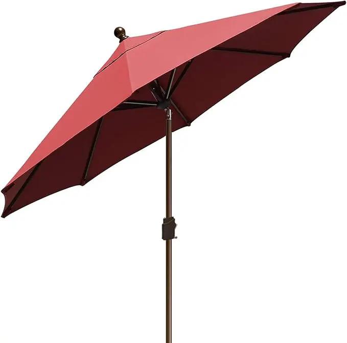 EliteShade USA 10-Year-Non-Fading 9Ft Market Umbrella Patio Umbrella Outdoor Table Umbrella with Ventilation, Burgundy by GreenHaven Gardens
