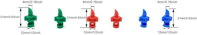 90 180 360 Degree Atomizing Sprinkler Sprayer, Micro Garden Lawn Water Spray Misting Nozzle Sprinkler Irrigation System for Agriculture,Hydroponic and Aeroponic Irrigation, 3Colors, 150PCS by GreenHaven Gardens