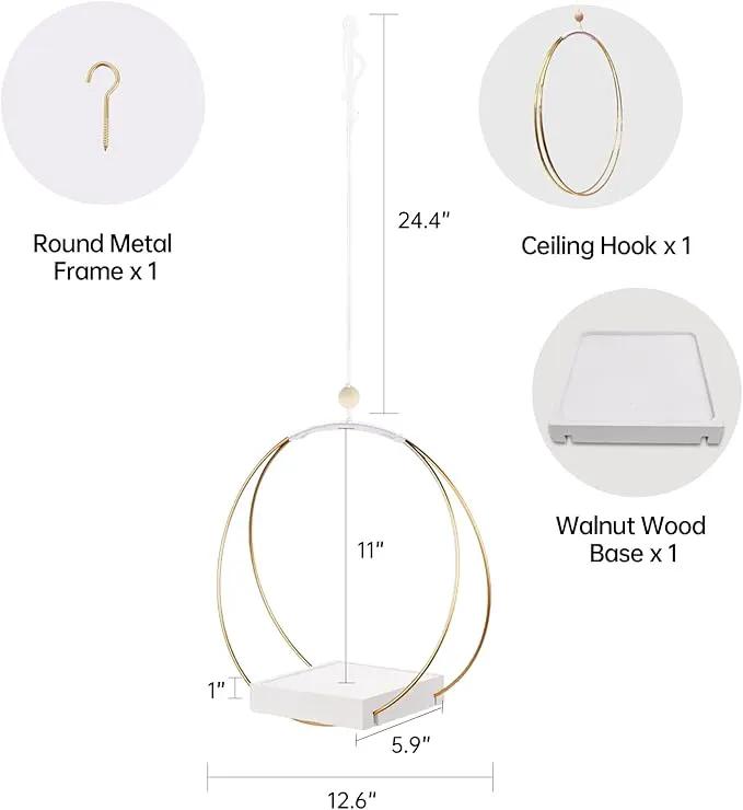 Hanging Planter for Indoor Plants - Outdoor Plant Hanger, Mid Century Boho Macrame Metal Plant Hanger, Plant Hanger Indoor Conner Ceiling, Gift for Mom, Plant Lovers, Housewarming by GreenHaven Gardens
