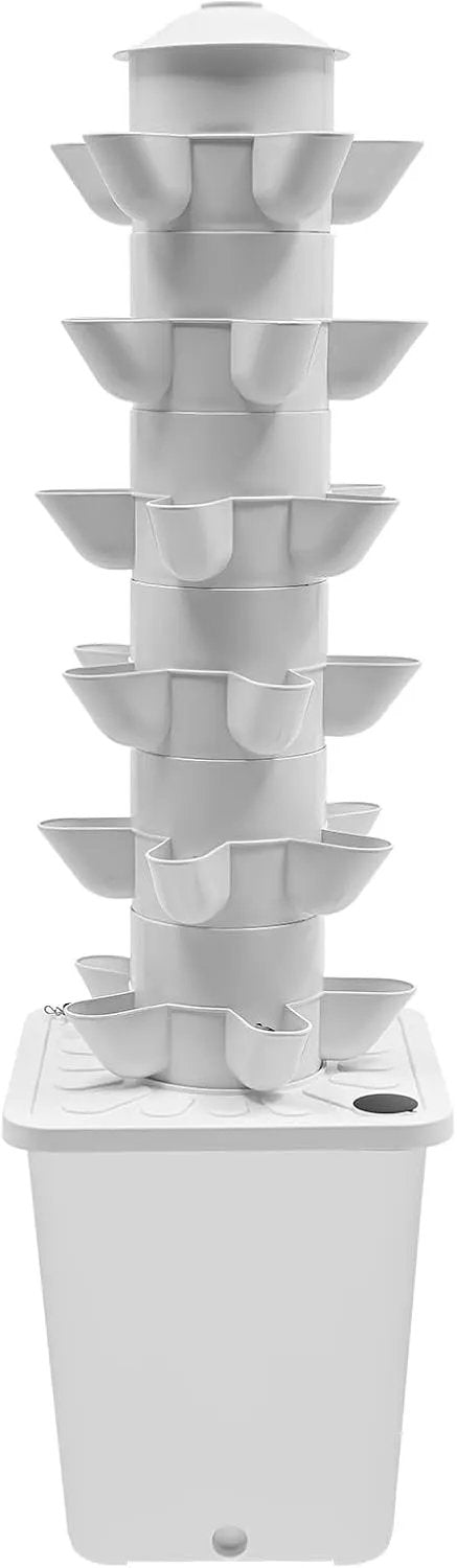 Hydroponic Growing Tower System Kit, 30-Plant Vertical Hydroponics Garden Tower with LED Grow Light, for Outdoor Indoor Herbs Fruits Vegetables Smart Garden Planter Kit