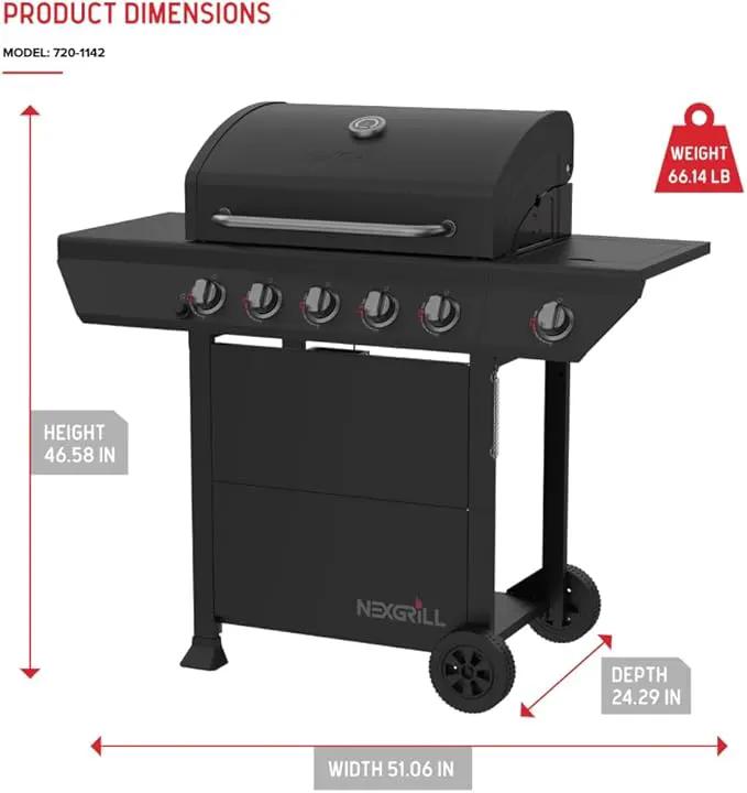 Nexgrill 5-Burner Gas Grill with Side Burner, 67,000 BTUs, 618 SQ. In. Cooking Area, Propane BBQ Grill with Stainless Steel Panel for Outdoor Cooking, Patios, and More - 720-1142 by GreenHaven Gardens