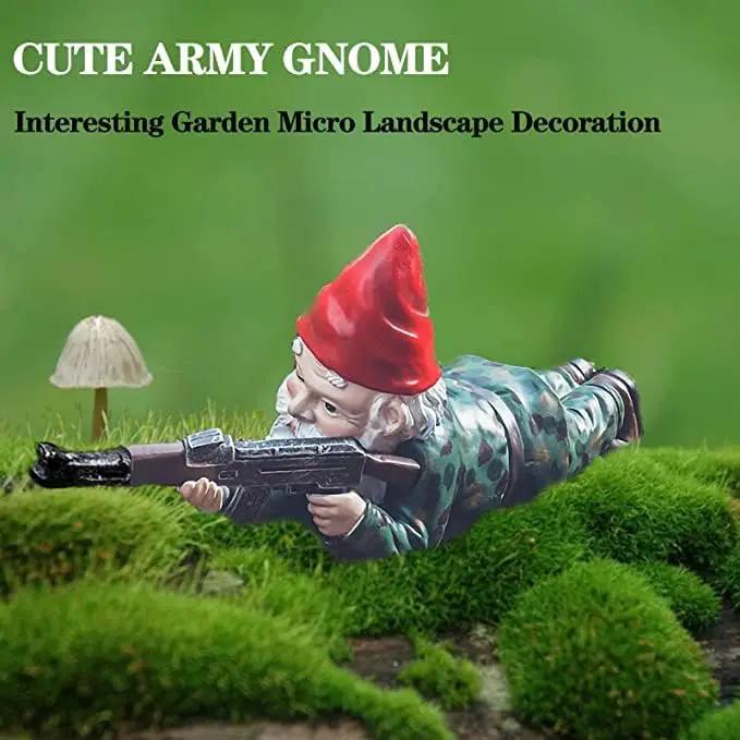 Garden Gnomes, 4.5inch Gnome Statues, Military Gnome with Gun, Funny Army Gnomes Decorations for Yard, Indoor Outdoor Halloween Christmas Thanksgiving Gifts (Red+Yellow+Blue) by GreenHaven Gardens