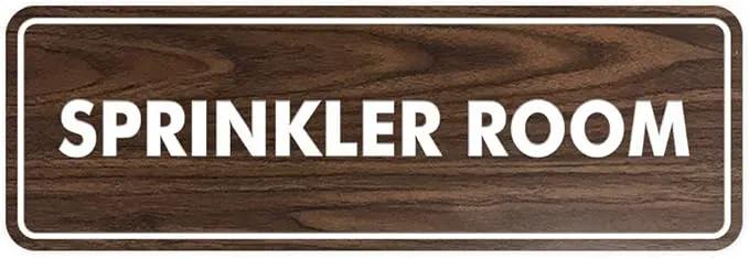 Signs ByLITA Standard Sprinkler Room Sign (Walnut) - Large by GreenHaven Gardens