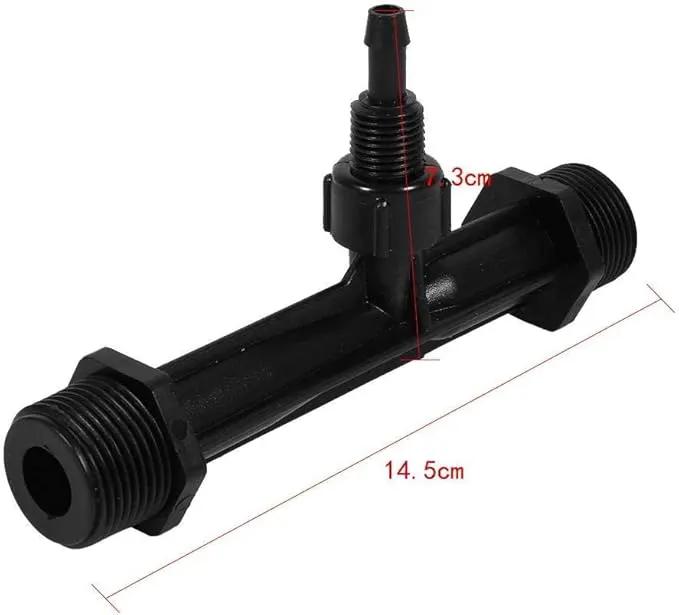 Fertilizer Injector Tube, Irrigation Venturi Fertilizer Injector with 1/2" 3/4” 1” Inch Agriculture Garden Fertilizer Mixer Injector Agriculture Tool Plastic Black(3/4inch) by GreenHaven Gardens