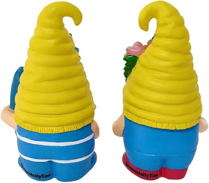 Spring & Summer-Themed Garden Statues – Adorable Outdoor Decor for Lawn, Patio & Porch (Tropical Beach Gnome Duo Figurine Set, Cute 6" Summer Decoration Garden Statue) by GreenHaven Gardens