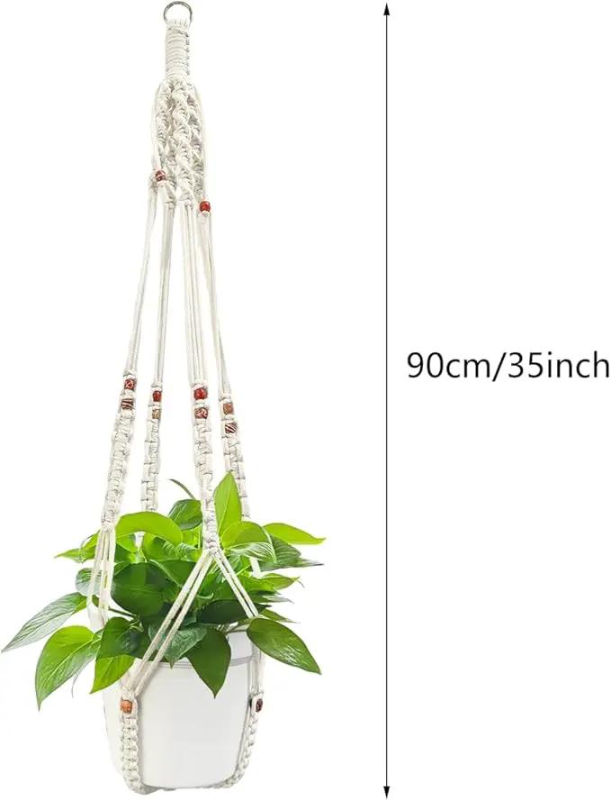 Belit 2 Pack Macrame Plant Hangers Indoor Hanging Planter Basket Decorative Flower Pot Holder Rope for Indoor Outdoor Home Decor by GreenHaven Gardens
