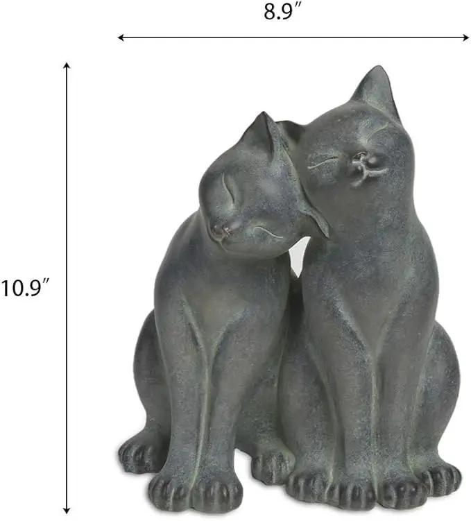 Newman House Studio Garden-Statues Cats Kitten-Couple Figurines Decor - Polyresin Sculpture for Outside Farmhouse Yard, 8.9 * 8.3 * 10.9 Inch by GreenHaven Gardens