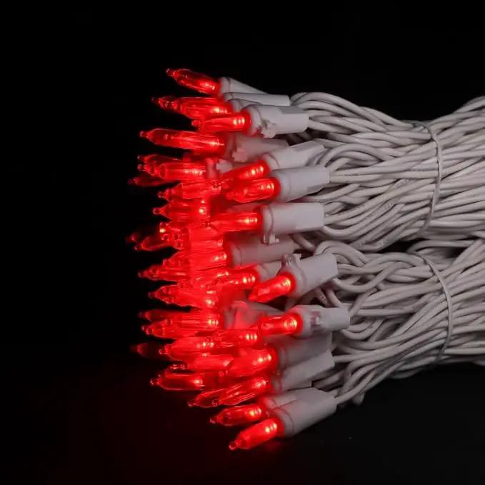 Red Christmas LED Lights - 2 Pack 100 Count Red Christmas String Lights for Tree, Bedroom, Wedding, Indoor/Outdoor Valentines Day Decorations, 2 Sets 33 Feet White Wire, UL Certified, Connectable by GreenHaven Gardens