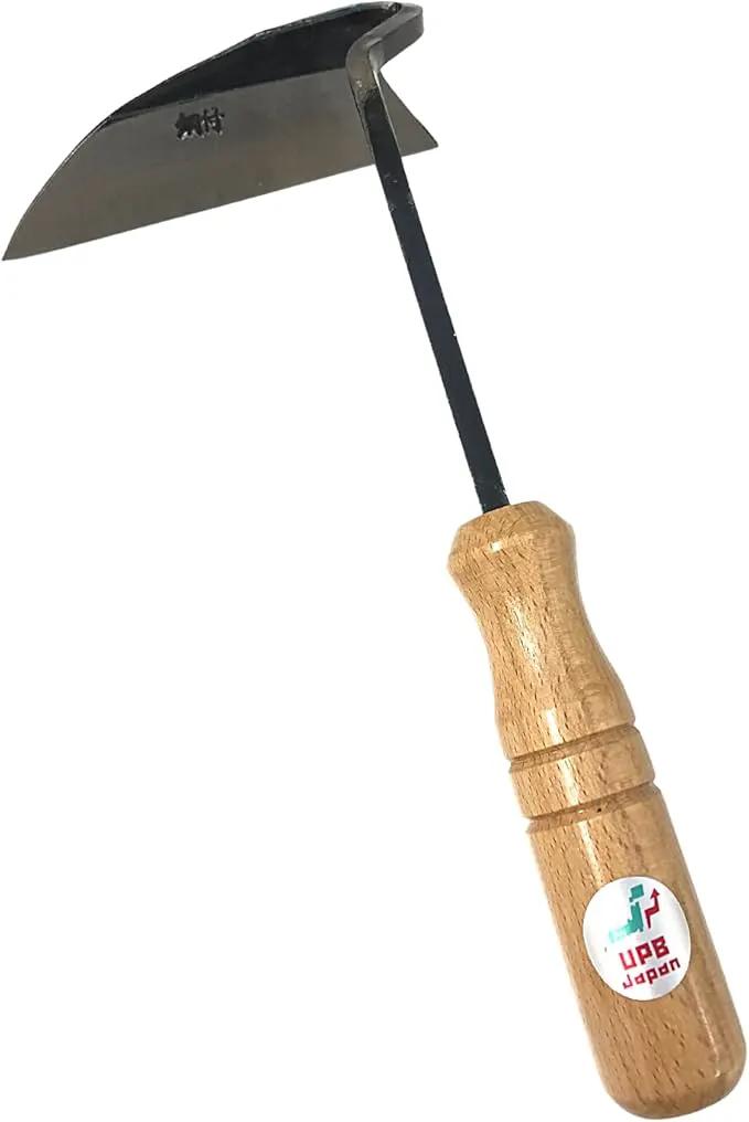 UPB Japan Japanese Hand Hoe Nejiri Gama Weeding Sickle for Weeding Gardening Planting 9.8in (25cm) by GreenHaven Gardens