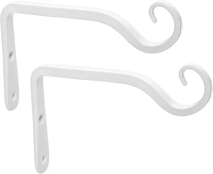 Mkono Hanging Plant Bracket 6 inch Metal Wall Plant Hook Decorative Plant Hanger for Bird Feeders, Planters, Lanterns, Wind Chimes, Home Decor Indoor Outdoor 2 Pack, White by GreenHaven Gardens