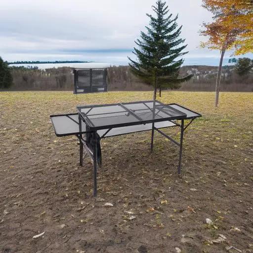 Nice C Folding Grill Table, Camping Table, Tailgate Tables, Grill Tables, Outdoor, Metal Folding Adjustable Height&Width, Mesh Net, Carry Handle by GreenHaven Gardens