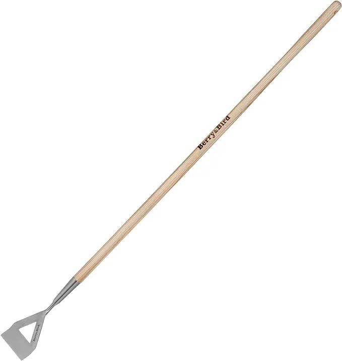 Berry&Bird Dutch Hoe for Weeding，63'' Stainless Steel Garden Weed Hoe with Long Wooden Handle,Heavy Duty Scuffle Hoe Manual Weeder Tool for Gardening Moss Removal Cutting Grass Soil Loosening & Edging by GreenHaven Gardens