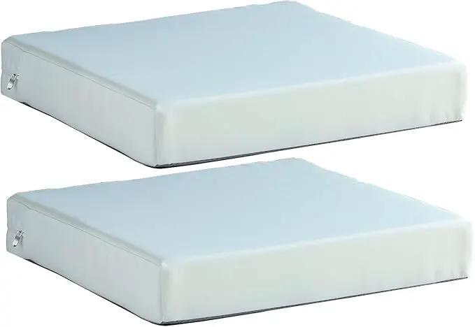 Patio Chair Cushions Set of 2 Non Slip Bottom Chair Pad with Ties Waterproof Square Outdoor Seat Cushion Replacement for Garden Swing Furniture 22x22 Inch, White by GreenHaven Gardens