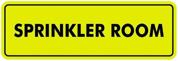 Signs ByLITA Standard Sprinkler Room Sign (Yellow/Black) - Large by GreenHaven Gardens