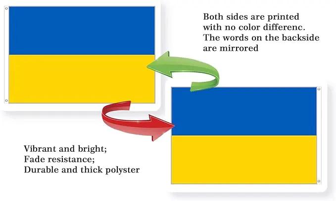Ukraine Flag 4x6FT Ukrainian National Polyester Flag With 2 Grommets For Patriotic Ukrainian Themed Festival Events Party Decoration (Ukraine, 4x6FT) by GreenHaven Gardens