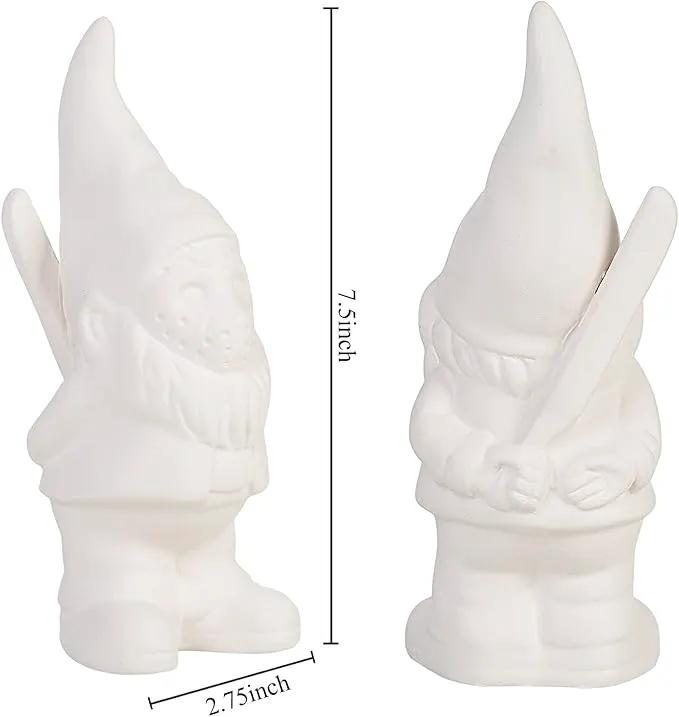Garden Gnome Ceramics to Paint Garden Gnome Horror Halloween Gothic Indoor Home Decor Gifts Ready to Paint Ceramic