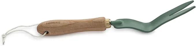 Barebones Dandelion Weeding Fork - Gardening Hand Tools - Japanese Hand Weeder, Weed Puller, and Weed Remover Tool (Ash/Mint) by GreenHaven Gardens