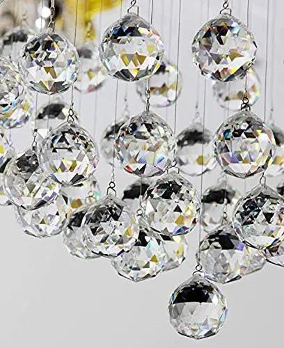 Crystalsuncatcher 20mm/30mm/40mm Clear Crystal Ball Prisms Chandelier Lamp Lighting Drops Hanging Prisms Parts Suncatcher Rainbow Maker Home Decor, Pack of 13 by GreenHaven Gardens