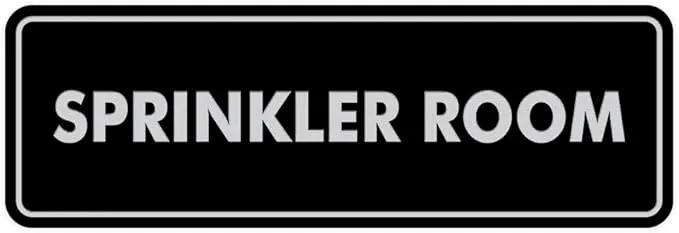 Signs ByLITA Standard Sprinkler Room Sign (Black/Silver) - Medium by GreenHaven Gardens