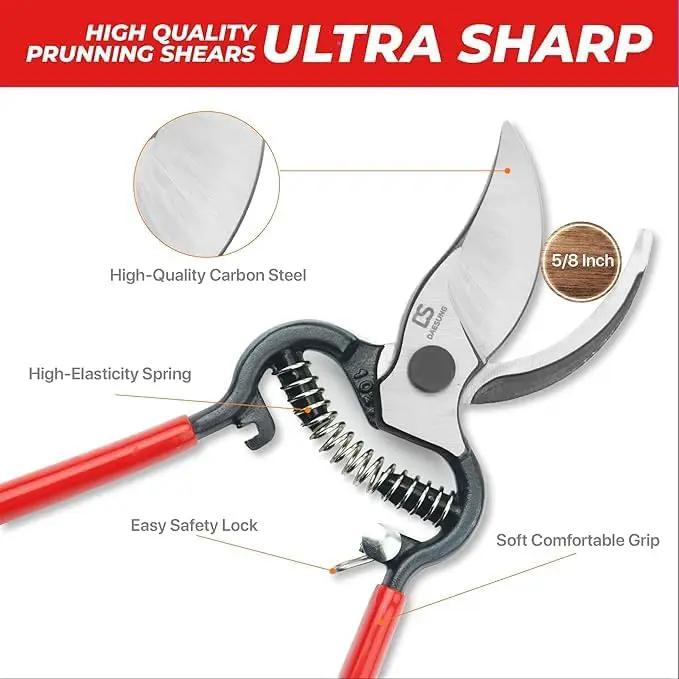 DAESUNG Bypass Pruning Shears For Gardening, Bypass Pruner For Gardening Heavy Duty, Bypass Pruners, Garden Shears Pruning Heavy Duty, with 5/8 Inch Cutting Capacity VGS-001 (Made in Vietnam) by GreenHaven Gardens