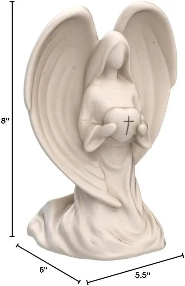 Solar Light Angel Statue, Unique Funeral Memorial Gifts, Light Up Angels in Loving Memory, Remembrance Gift for Loss of Loved One with Condolences Card by GreenHaven Gardens