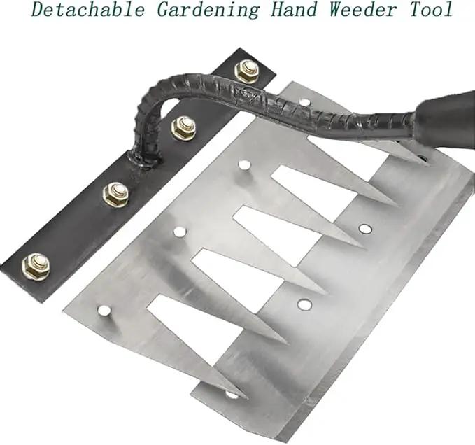 Gardening Hand Weeder Puller Tool, Manual Weeder with Detachable Blade Weeder Puller Tool,High-Carbon Steel Weed Removal Tool for Farm Lawn Garden, 5/6/7/8 Teeth Sizes (6 Teeth) by GreenHaven Gardens