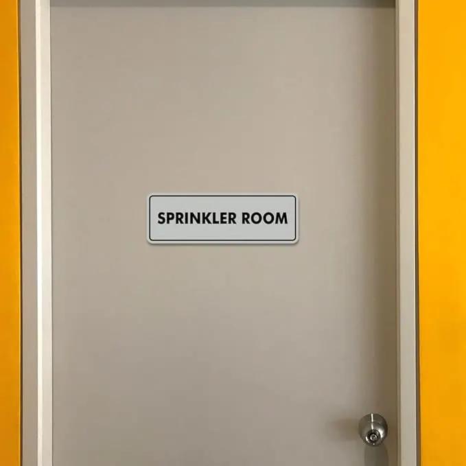 Signs ByLITA Standard Sprinkler Room Sign (Navy Blue/White) - Small 2 Pack by GreenHaven Gardens