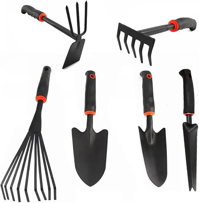 Large Garden Tool Set with Non-Slip Rubber Handle - 6 Piece Heavy Duty, Gardening Hand Tools, Sturdy Durable, Classic Utility Gardening Gift by GreenHaven Gardens