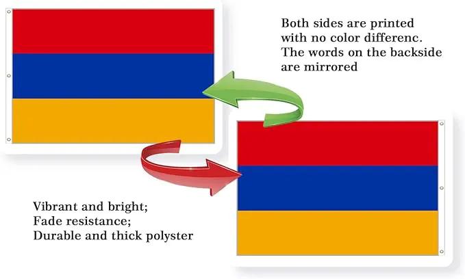 Armenia Extra Large Flag 8x12FT Giant Armenian National Polyester Flag With 3 Grommets For Patriotic Armenian Themed Festival Events Party Decoration(Armenia, 8x12FT) by GreenHaven Gardens