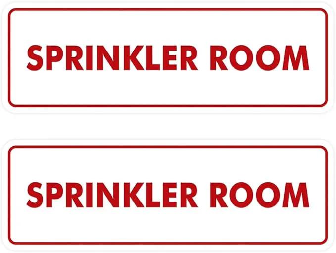 Signs ByLITA Standard Sprinkler Room Sign (White/Red) - Large 2 Pack by GreenHaven Gardens