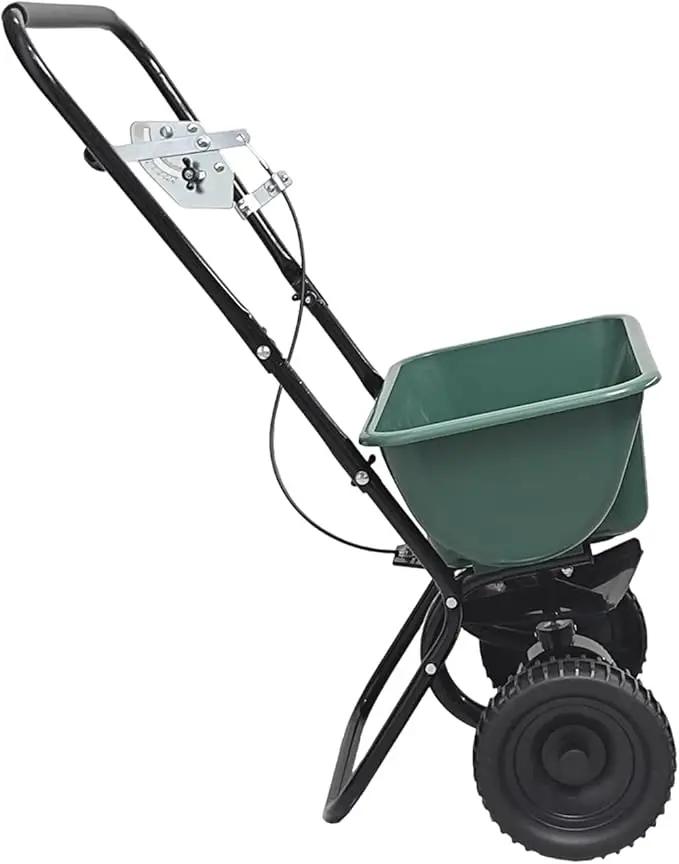 60LB Walk-Behind Broadcast Spreader for Seed,Fertilizer,Salt,Ice Melt, Fertilizer Spreader with Adjustable Drop Rate, Seed Spreaders for Lawns by GreenHaven Gardens