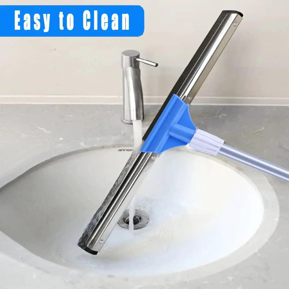 Floor Squeegee for Concrete Floor - 50" Squeegee Broom with Long Handle for Tile Floor, Heavy Duty Foam Floor Water Wiper for Garage, Shower, Kitchen, Windows, Glass, Carpet and Pet Hair by GreenHaven Gardens