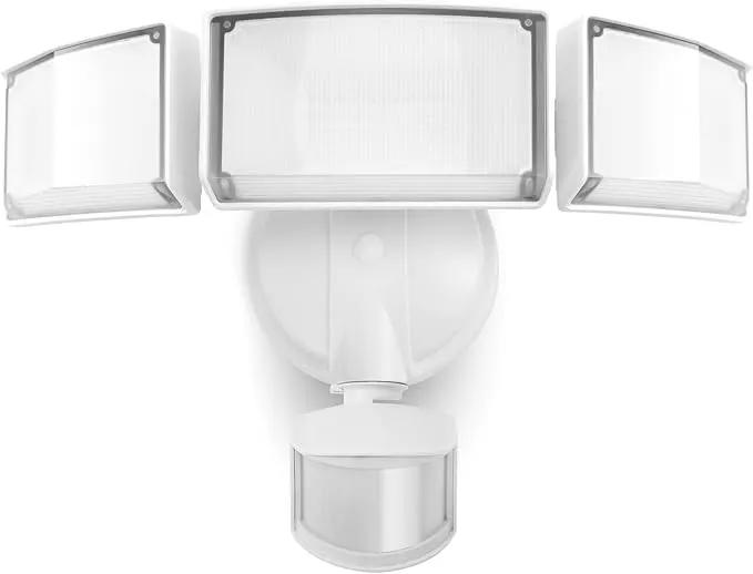 LUTEC 72W 7500LM LED Security Lights Motion Sensor Light Outdoor, 5000K Daylight, IP65 Waterproof, Dusk to Dawn, 3-Head Motion Detected Flood Light for Garage, Yard, Porch(White) by GreenHaven Gardens