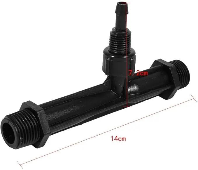 Wytino Fertilizer Injector Tube, Irrigation Venturi Fertilizer Injector 1/2" 3/4” 1” Inch Garden Fertilizer Mixer Injector, Agriculture Device Plastic, Black(1/2 inch) by GreenHaven Gardens