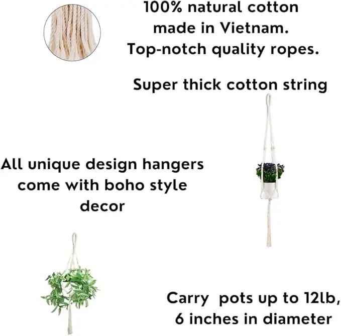 5 Packs Plant Hangers Indoor, Macrame Plant Hangers, Indoor Plant Hangers, Indoor Planter, Wall Plant Hanger, Hanging Planters for Indoor Plants, Hanging Planters for Outdoor Plants, Plant Lover Gifts by GreenHaven Gardens