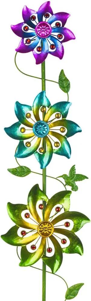 DREAMYSOUL 3 Blades Wind Spinner, Pinwheels for Yard and Garden, Metal Wind Spinners Outdoor, Colourful Wind Sculptures for Outside Patio Lawn Decoration by GreenHaven Gardens