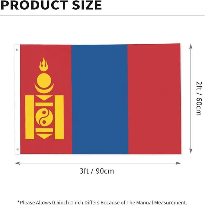 Mongolia Mongolian Flag Garden Yard House 2x3 ft Flags Double Sided Print Banner Indoor Outdoor Party Home Decorations for Boat Dorm House Balcony by GreenHaven Gardens