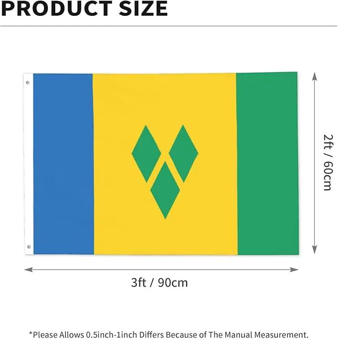 Saint Vincent and the Grenadines Flag Garden Yard House 2x3 ft Flags Double Sided Print Banner Indoor Outdoor Party Home Decorations for Boat Dorm House Balcony by GreenHaven Gardens
