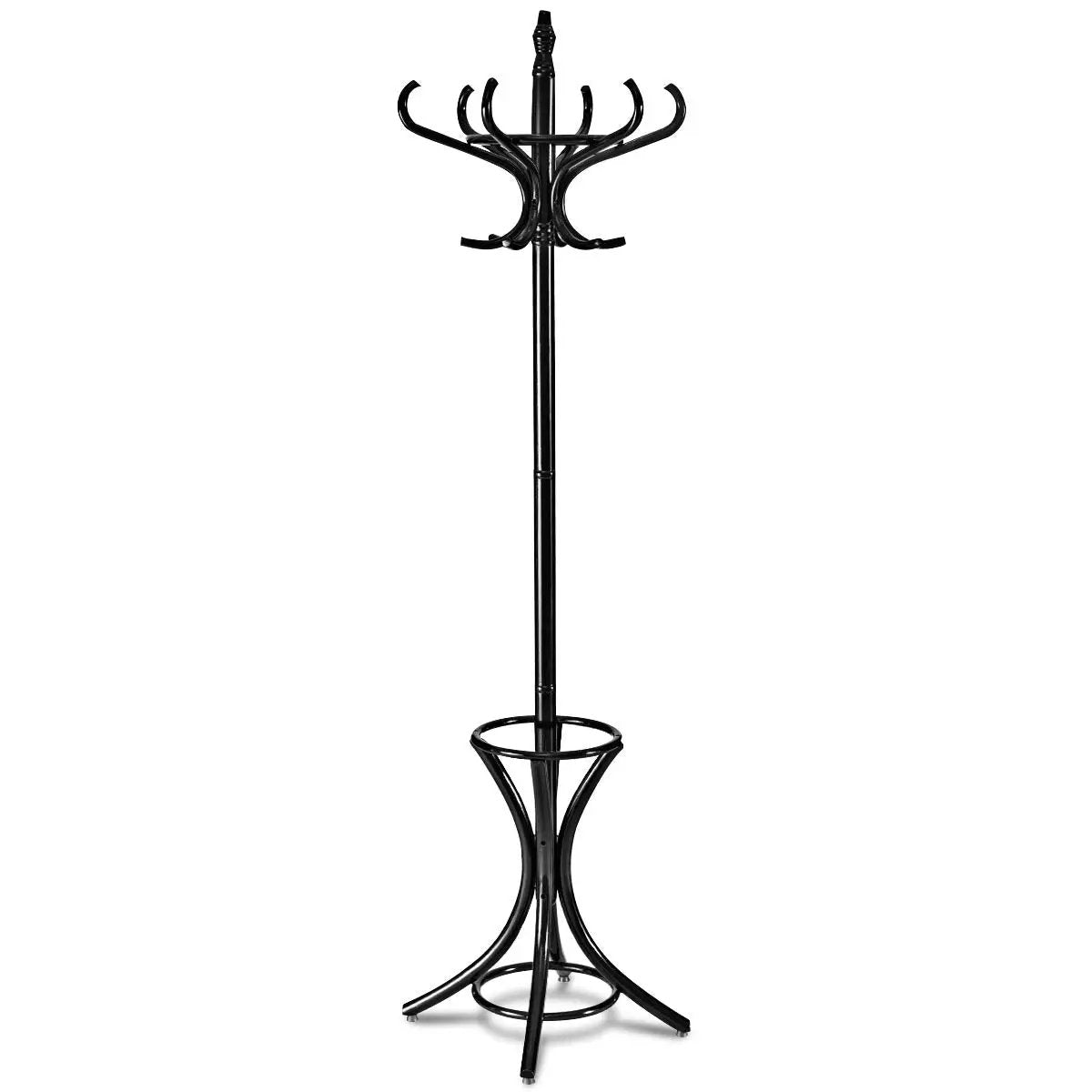 Wood Standing Hat Coat Rack with Umbrella Stand, photo 3 of 11