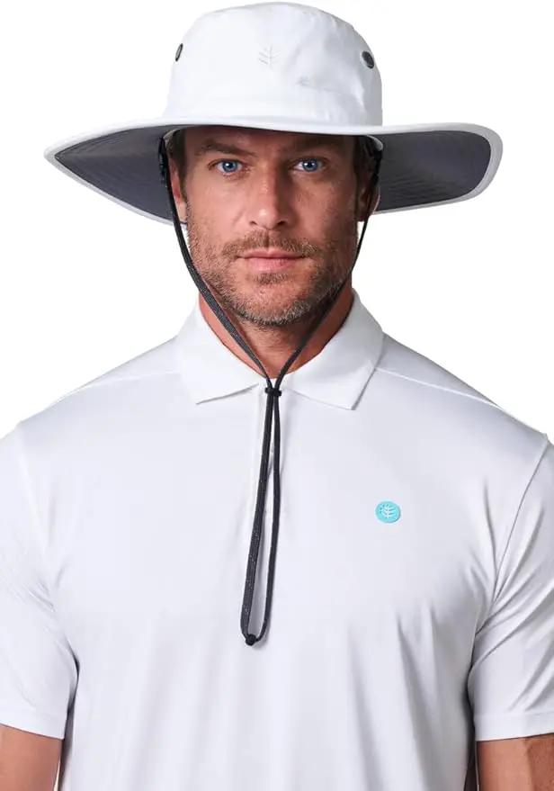 Men's Shapeable Wide Brim Hat - UPF 50 Sun Protection - Maximum Coverage on Your Next Adventure - Sun Fearless Leo Hat by GreenHaven Gardens