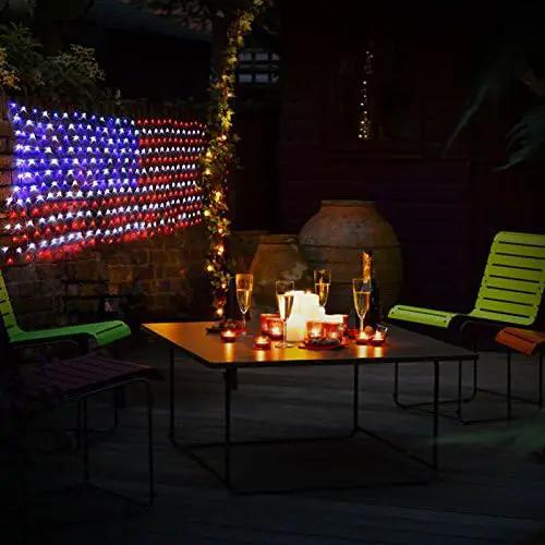 XTF2015 Led Flag Net Lights of The United States, Waterproof American Flag String Light for Christmas, Festival, Holiday, Independence Day, Memorial Day, Decoration, Garden, Yard, Indoor and Outdoor by GreenHaven Gardens
