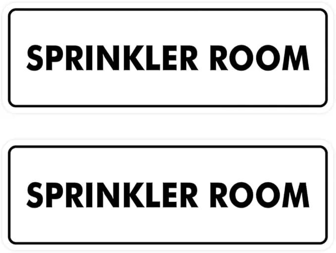 Signs ByLITA Standard Sprinkler Room Sign (White) - Large 2 Pack by GreenHaven Gardens