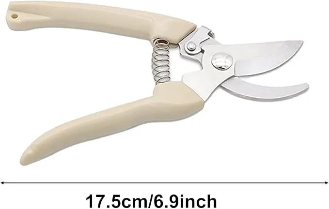 2PCS Garden Flower Shears Pruning Shears 6.9 inches Scissors Heavy Duty Plant Scissors for Cutting Flowers, Trimming Plants, Bonsai, Fruits Picking (White Handle 2pcs) by GreenHaven Gardens