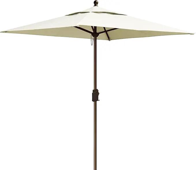 EliteShade USA 10-Year-Non-Fading 6x6Ft Square Market Umbrella Patio Outdoor Table Umbrella with Ventilation, Natural by GreenHaven Gardens