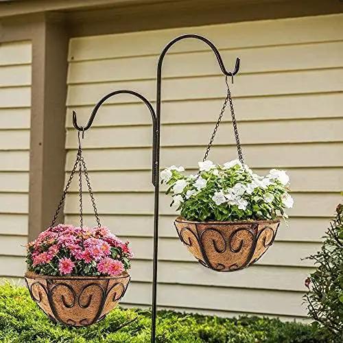 2 Pack Metal Hanging Planter Basket with Coco Coir Liner Chain Round Wire Plant Holder Flower Pots Hanger Garden Decoration Porch Decor Watering Hanging Baskets Indoor Outdoor (BUTTERFLY SHAPE) by GreenHaven Gardens